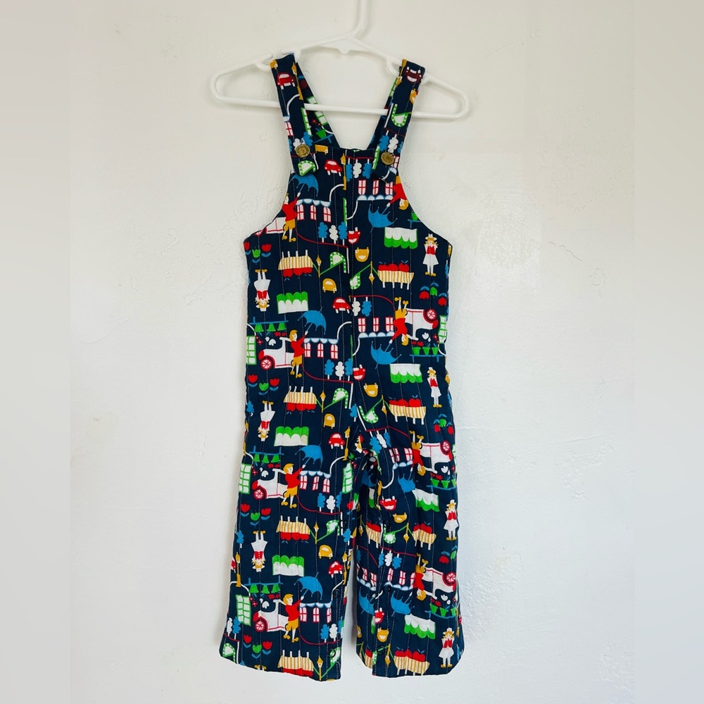 Vibrant Patterned Kids Overalls